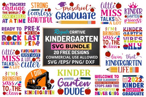 Free Kindergarten Svg Bundle Graphic By Regulrcrative · Creative Fabrica