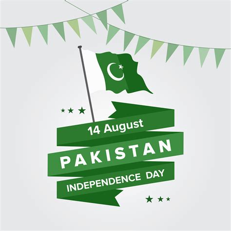 Happy Independence Day 14 August Pakistan Greeting Card 325049 Vector