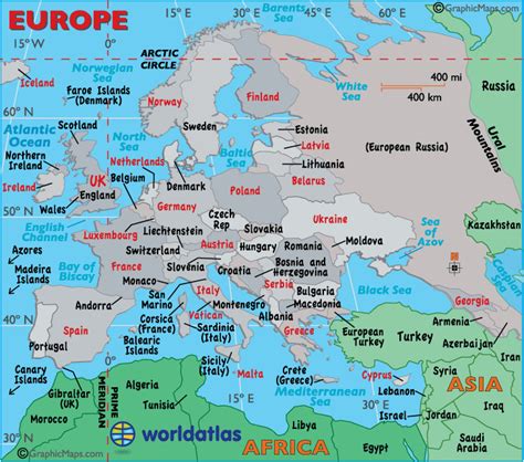 Map Of Europe With Capitals And Major Cities Large Map Of Europe Easy