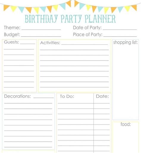 Birthday Party Schedule Template Best Template Ideas