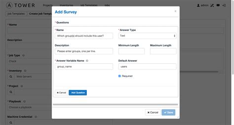 10. Job Templates — Ansible Tower User Guide