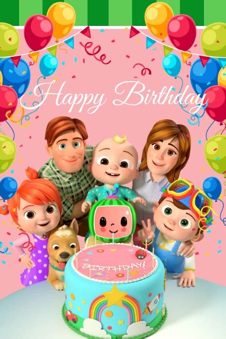 Copy Of Cocomelon Birthday Banner Postermywall