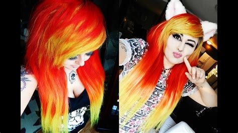 Fire Hair Vp Fashion Hair Extensions Dying Hair Red Orange And Yellow Youtube