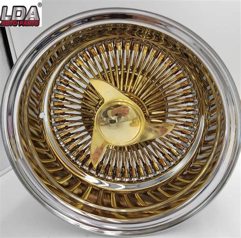 14x7 Straight Lace 100 Spoke Center Titan Gold Wire Wheel Spoke Rim