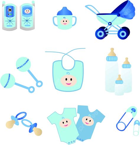 Clipart De Elemento De Ilustração De ícones De Bebê Azul Vetor Png