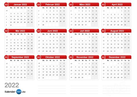 Kalender 2022 Mit Ferien Zum Ausdrucken Kostenlos
