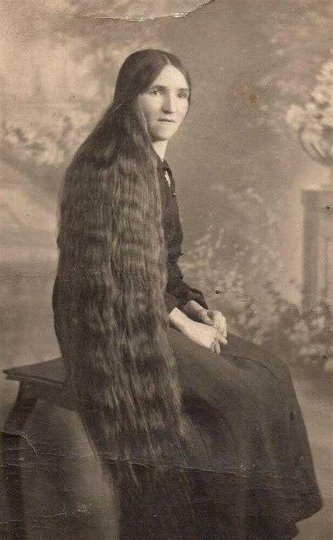 Female Displays Long Knee Length Hair Edwardian Rppc Bradford In