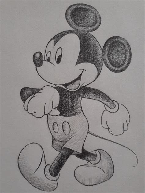 Mickey Mouse Pencil Sketch Disney Easy Cartoon Drawings Easy Love