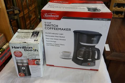 Sunbeam 12 Cup Switch Coffeemaker And Hamilton Beach Custom Grind