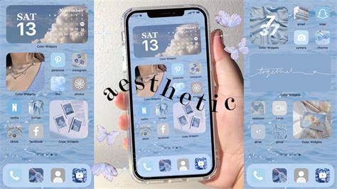 How To Customize Your Iphone 🌊 Aesthetic Blue Theme Ios15 💙