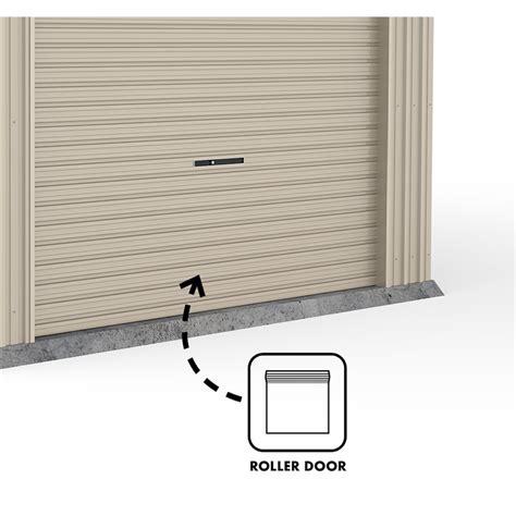 The other house had the garage door, render, front door, and fascia all in paperbark it had the grey colorbond roof and red bricks. Absco Sheds 3.7 x 6.0 x 2.98m Single Roller Door Garage ...