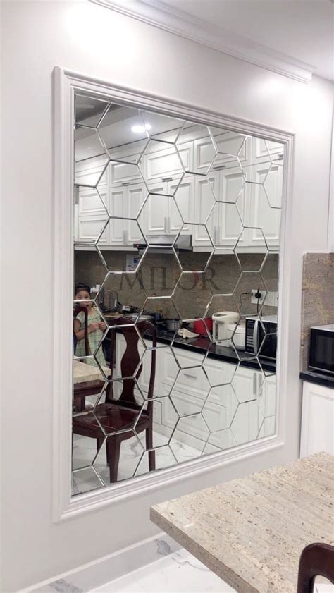 Ex Kentish Manor House Decorative Hexagonal Wall Mirror Panels Polished