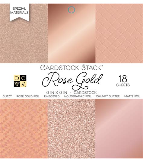 Dcwv 18 Pack 6x6 Cardstock Stack Rose Gold Joann