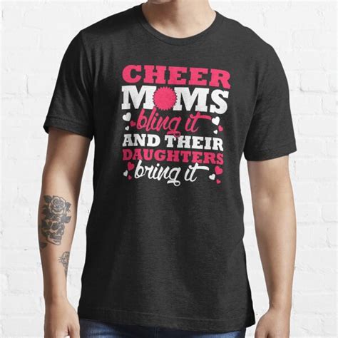 cheer moms bling it and their daughters bring it t shirt for sale by teevision redbubble