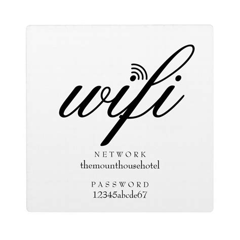 Wifi Network And Password Sign Plaque In 2020 Wifi Sign