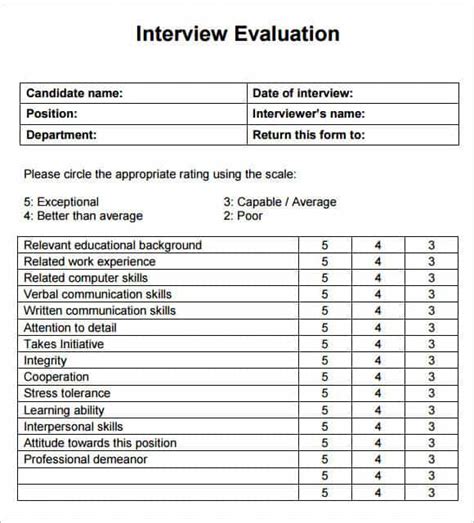 Tips How To Design A Candidate Interview Evaluation Form Toggl Hire