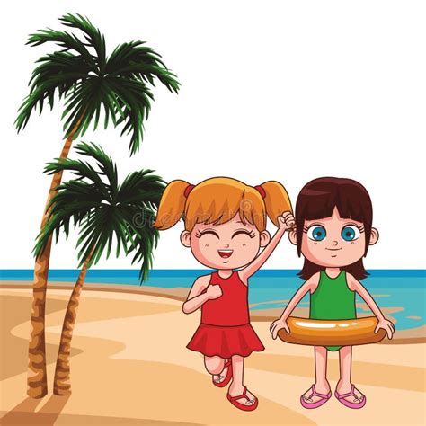 Summer Kids Cartoon Stock Vector Illustration Of Summer 135026809