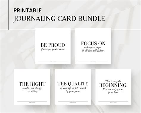 Printable Journaling Cards Refined Set Of 5 Etsy