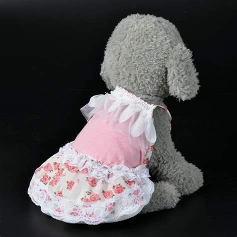 Chiffon Dog Dress Summer Pet Clothes Skirt Elegant Floral Dresses For