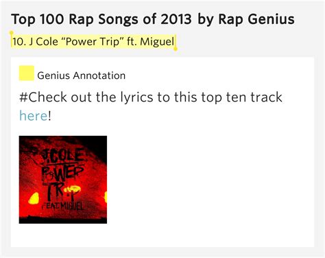 10 J Cole Power Trip Ft Miguel Top 100 Rap Songs Of 2013