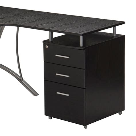 Shop trey desk system with filing cabinets for sale with free shipping. Modern L- Shaped Computer Desk with File Cabinet and ...