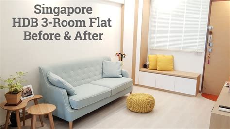 Singapore Hdb 3 Room Resale Flat Before And After Renovation Interior