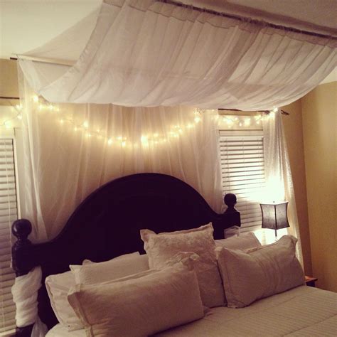 Shop for modern canopy beds at cb2. DIY bed canopy using two "scarf" curtain panels from ...