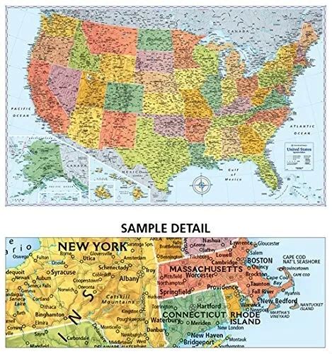 Rand Mcnally Signature Political Wall Map United States Wcapitols 50