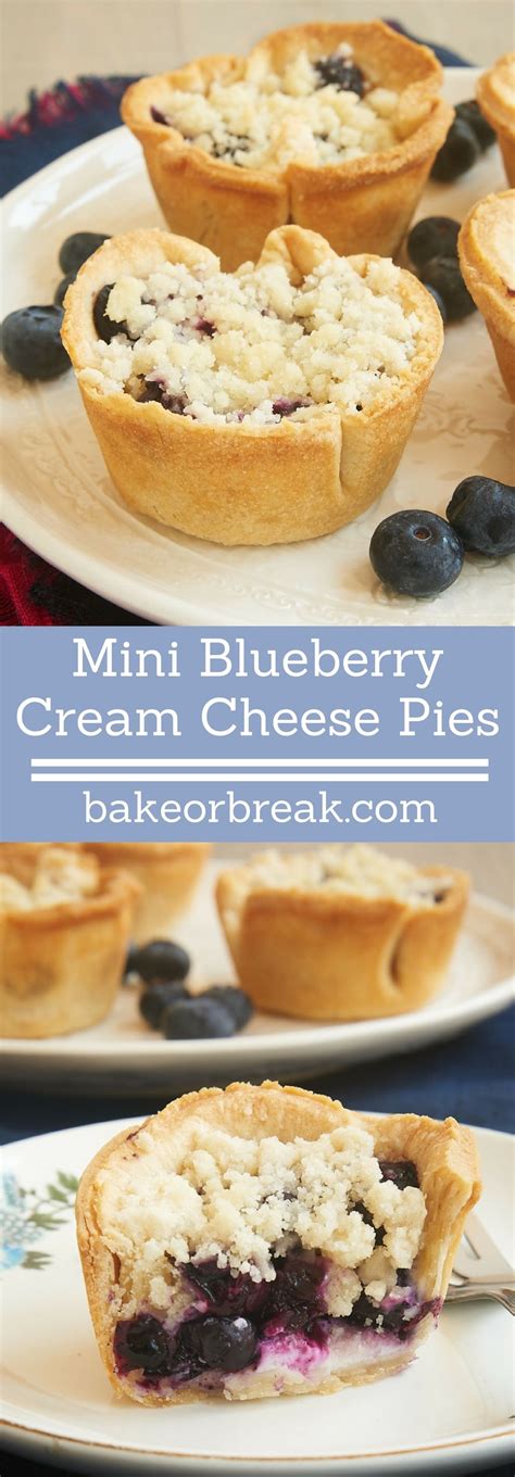 Mini Blueberry Cream Cheese Pies Mini Pies For A Party Recipe