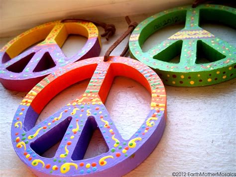Art By Earth Mother Mosaics Featured Item Hand Painted Peace Sign