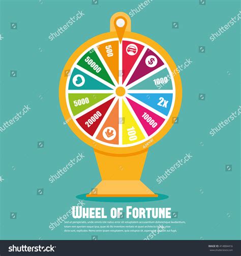 Wheel Fortune Flat Icon Stock Vector Royalty Free 414884416