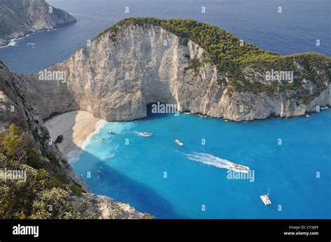 A Panorama Over Shipwreck Bay Zante Zakynthos Ionian Islands