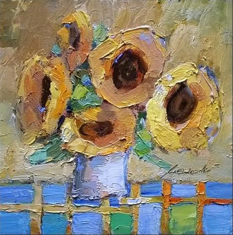 Daily Paintworks My Wifes Sunflowers Original Fine Art For Sale
