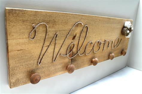 Rustic Welcome Sign Country Coat Rack Wood By Sweetsouthrnserenity