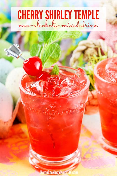 Cherry Shirley Temple Mocktail Recipe Non Alcoholic Mixed Drink Recipe Brunch Drinks