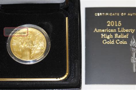 2015 American Liberty Ultra High Relief 1 Oz Gold Coin Wbox And