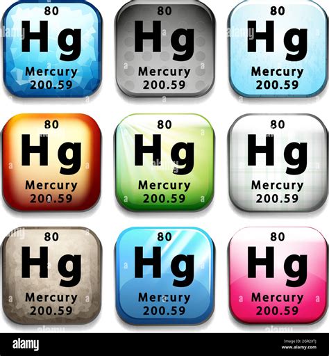 The Chemical Element Mercury Stock Vector Image And Art Alamy