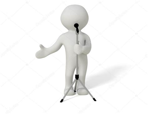 3d Cartoon Singer With Microphone — Stock Photo