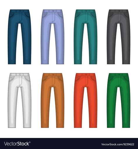 Denim Jeans Different Colors Set Royalty Free Vector Image