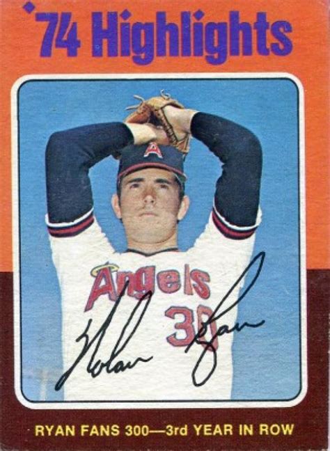 This was the first time reggie was recognized with that honor as topps made his card number 300 in this set. Nolan Ryan Unsigned 1975 Topps Card