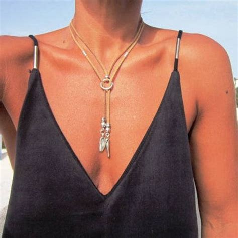 Wrap Necklace Lariat Turquoise Choker Long Bohemian Boho Etsy Israel