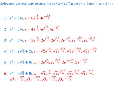 Nth Roots Of Complex Numbers Worksheet