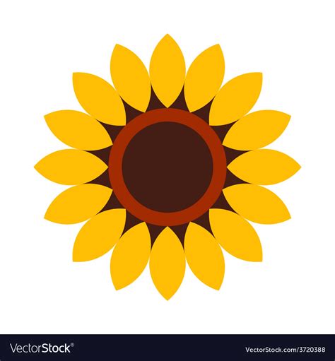 Sunflower Flower Icon Royalty Free Vector Image