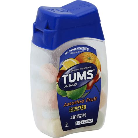 Tums Antacid Extra Strength 750 Chewable Tablets Assorted Fruit Shop D Agostino