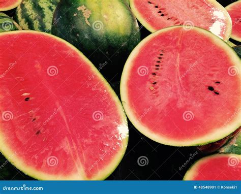 Watermelon Show Red Inside Stock Photo Image 48548901