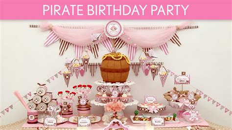 Pirate Birthday Party Ideas Pirate Girl Pink Brown B9 Youtube
