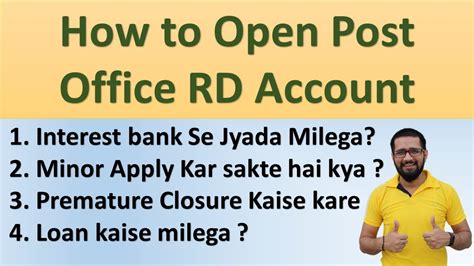 How To Open Recurring Deposit Account In Post Office Rd Interest Rate