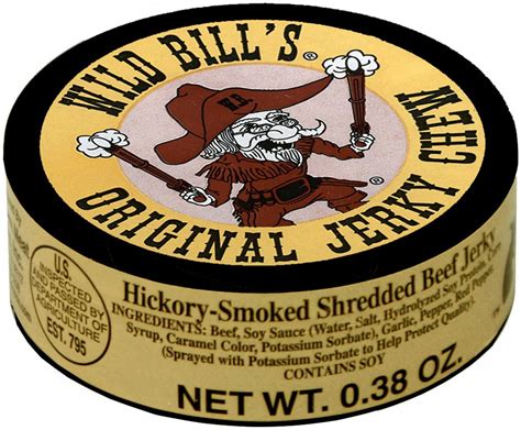 Wild Bills 038oz Hickory Smoked Shredded Beef Jerky Chew 12 Cans Of