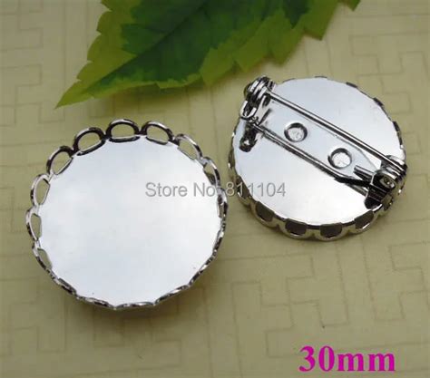 New Silver Plated Brass W Inner Mm Blank Round Hollow Lace Bezel