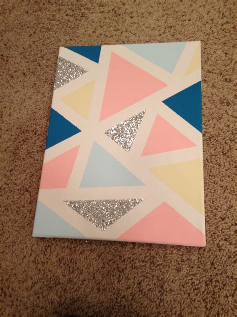 Diy Canvas 1 Tape Geometric Shapes With Painters Tape 2 Paint Inside
